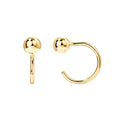 PAVOI 925 Sterling Silver Huggie Half Hoop Earrings | Hypoallergenic Minimalist Tiny Cartilage Earring - style: Ball