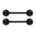 Forbidden Body Jewelry Nipple Rings, Tongue Rings, Nipple Piercing Jewelry, Nipple Jewelry, Flexible Acrylic Barbell Set 14G 16mm (5/8 Inch), 3 Pack - style: Black
