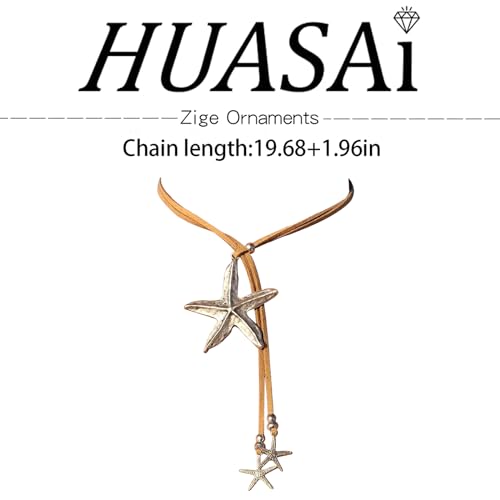 HUASAI Choker Necklace for Women Boho Necklaces Country Concert Outfits for Women Layered Western Choker Necklace Boho Cowgirl Jewelry Accessories Dress - color: L:Star Boho Necklace