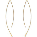 Upside Down Hoop Earrings - Hypoallergenic Lightweight Wire Needle Drop Dangle Threader Hoops for Women, Safe for Sensitive Ears - Plated in 925 Sterling Silver or 18k Gold - color: 3.25" inch - 18k Gold Plated