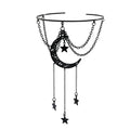CJIAYUJEW Gothic Arm Cuff Punk Cross Cuff Bracelets Black Crystal Pendant Chain Multi-layer Open Arm Bracelet Summer Jewelry for Women - color: BlackB