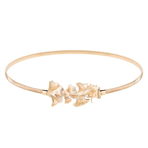 GRACE KARIN Women Skinny Metal Cinch Belt Gold Waistband Elastic Waist Belt CL633 - color: Bright Yellow, size: Small