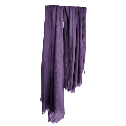 Harewom Lightweight Gauze Linen Feeling Shawl Wraps for Women Beach Summer Scarf for Evening Wedding Dresses - color: Shawl Wraps - Purple