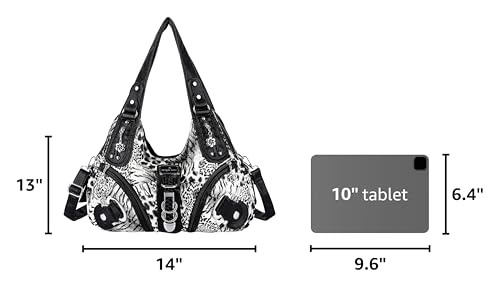 Angelkiss Hobo Purses and handbags for Women Satchel Handbag Women Purses Large Daily Shoulder Bags | Purses - color: Black-leopard