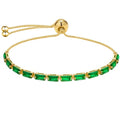 J.Fée Silver Bracelet, S925 Tennis Bracelet with Sparkling 5A Cubic Zirconia Silver Bracelets for Women Adjustable Bracelet for Women Bracelets Womens Bracelet Women Gifts for Women Mom - color: Zirconia Z Green Gold