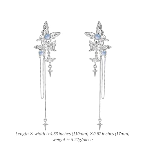 Stylish long tassel earrings Elegant butterfly pendant earrings for women (M2935-1)