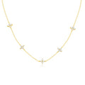 KSF Gold Lariat Necklace for Women Y Shaped Layered CZ Drop Chain | Y shaped necklace; Layered CZ detail; Long lariat style; Gift for her - color: Gold-Clover