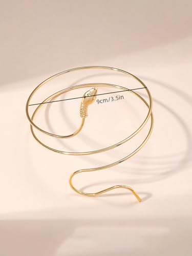 Gold Snake Upper Arm Cuff Bracelet for Women Minimalist Swirl Arm Cuff Bangle Chic Coil Arm Cuffs Armband Layered Wave Cuffs Armlet Statement Egyptian Jewelry Trend Bracelets For Party
