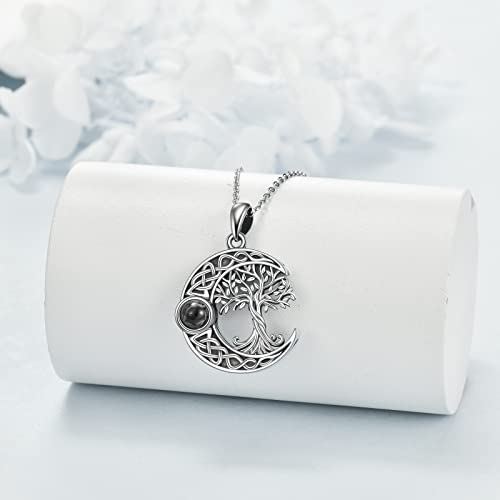 ONEFINITY Tree of Life Necklace 925 Sterling Silver Abalone Shell Celtic Knot Pendant Necklace for Women Jewelry - style: Tulip