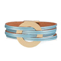 Long tiantian Leather Wrap Bracelets for Women Circle Rhinestones Boho Layered Bracelet Cuff Bangle Bracelet Jewelry Birthday Gifts for Women Holiday Outfits - color: B4:blue