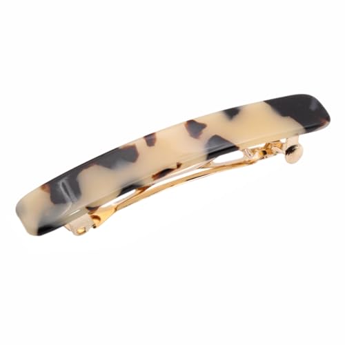 French Amie Small 2 1/4 inch Celluloid Handmade Hair Barrette No Slip Grip Durable Styling Women Hair Accessories Hair Clip for Girls, Made in France(White Tokyo) - color: White Tokyo