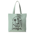 Jesus Tote Bag, Christian Tote Bags for Women, Religious Reusable Grocery Bags - color: Green Floral