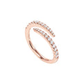 PAVOI 14K Gold Plated Cubic Zirconia Open Twist Eternity Band for Women - color: Rose Gold, size: 8