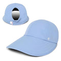 Ponyflo Sunblocker Wide Brim Hat, Patented Women’s Ponytail Sun Hat for Adults, UPF 50 Sun Protection - color: Dusty Blue