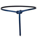 shengweiao Women's Adjustable Leather Belts Fashion Skinny Waist Strap - color: Blue, size: Small