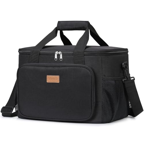 Lifewit Medium Lunch Bag Insulated Lunch Box Soft Cooler Cooling Tote for Adult Men Women, Black 48-Can (33L) - color: Black, size: Mega (33L)