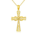 14K Gold Cross Necklace Gold Cross Pendant Necklace Christian Faith Jewelry Gifts for Women - style: A-Infinity Celtic Cross
