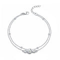 LeCalla 925 Sterling Silver Bracelet Jewelry Gift | Lightweight Italian Design Adjustable Love Bracelet | Link Chain with Lobster Claw Clasp Bracelet for Women Daughter Friendship Bracelet - color: CZ Studded Layered Bracelet