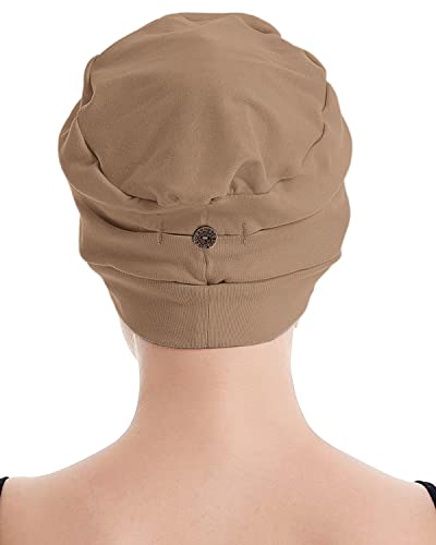 osvyo Cotton Chemo Turbans for Women Cancer Hairloss hat - Cotton Lightweight Headwear Sealed Packaging - color: Cotton Deep Apricot
