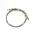 Caiyao Unisex Steel Rope Bracelet Couple Bracelet Simplicity Fashion Titanium Buckle Adjustable Wire Rope Bracelet for Women Men Jewelry Gift - color: silver gray
