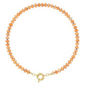 KissYan Beaded Gemstone Necklace for Women, Natural Stone Beach bead Necklace, 18" Boho Summer Handmade Jewelry Gifts - color: Sunstone