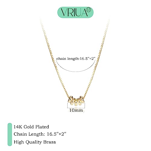 VRIUA Gold Necklace for Women - 14K Gold Plated Dainty Italian Horn Star of David Butterfly Bow Sun Lotus Volleyball Baseball Cowboy Boots Necklace Jewelry Everyday for Women - style: Chain