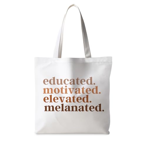 Motivational Canvas Tote Bag,Positive Affirmation Gifts for Women Men Reusable Grocery Shopping Tote Bag Purse - color: Motivated Words