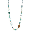 FULU AUTUMN Long Necklaces for Women Trendy Long Chunky Beaded Necklace Boho Fashion Costume Jewelry Mothers Day Gifts for Her - color: Sea green