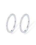 PAVOI Gold Plated Solid 925 Sterling Silver CZ Simulated Diamond Stackable Ring Eternity Bands for Women - color: 2-Pack White Gold