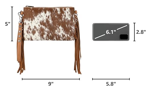 Montana West Western Purse for Women Crossbody Bag Wristlet Clutch Purse - color: A4 Brown