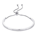 WOWORAMA Adjustable Slider Bracelets for Women Bar Friendship Bangle Bracelet for Women Gold/White Gold/Rose Gold Bolo Bracelet - color: Slim Bar-White Gold