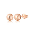 MASSETE Gold Ball Stud Earrings for Women and Girls | 10k, 14k | White Yellow or Rose Gold | 5mm -12mm | Nickel Free - color: 10K Rose Gold