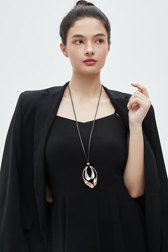 Boho Necklaces for Women Chunky Circle Necklace Layered Boho Circle Leather Choker Necklace Long Vintage Necklaces Bohemian Jewlery Gifts - style: Boho Silver Pendant