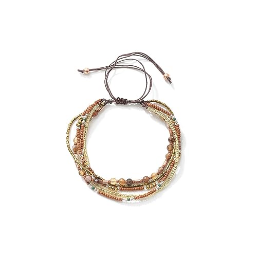 Fuqimanman2020 Boho Braided Beaded Ankle Bracelets Handmade Adjustable Beach Wrap Bracelet Draw String Anklets Bracelets Gifts for Women - color: Brown