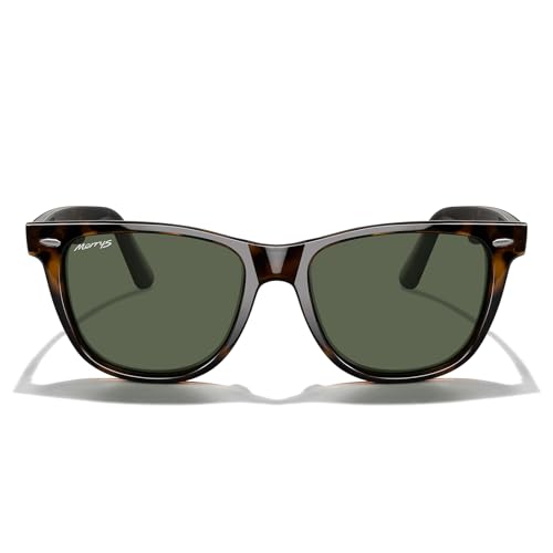 MERRY'S Classic Square Shape Polarized Sunglasses for Womens Mens Retro Designer UV400 Sun Glasses S6140 - color: Leopard Frame/G15 Lens