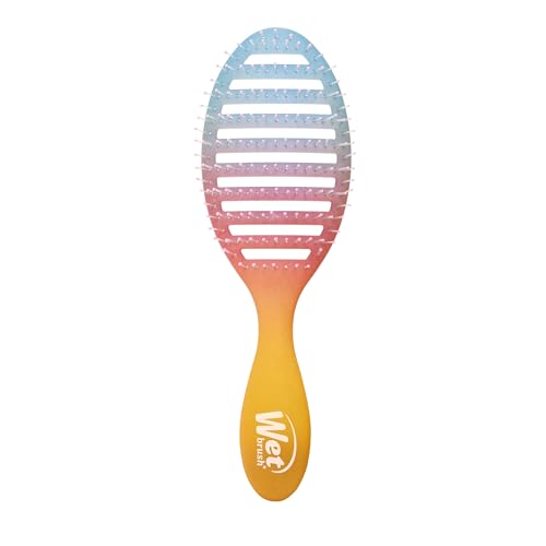 Wet Brush Speed Dry Hair Brush With Blow Dry Safe Bristles & Vented Design For Faster Drying Time, Ergonomic Handle, Reduces Breakage & Detangles All Hair Types, Limited Edition Electric Sky Pink - color: Electric Sky Pink Sunset, size: 1 Count (Pack of 1
