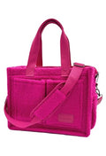 Large Canvas Tote Bag for Women Work Tote Bags with Pockets Laptop Crossbody Purses Everyday Bag Handbags for Travel - color: Plush Rose Red