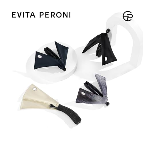 EVITA PERONI Banana Clip with Twistable Wings, Acetate Fabric Ponytail Holder No Damage Hair Clips for Thick Curly Hair Large Claw Clips Elegant Hair Accessories for Women, Silver Gray - color: Silver Gray