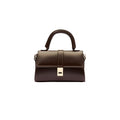 MOON CANTA Mini Crossbody Bag for Women – Small Faux Leather Shoulder Purse with Gold Lock, Elegant Design for Daily Use - color: Brown