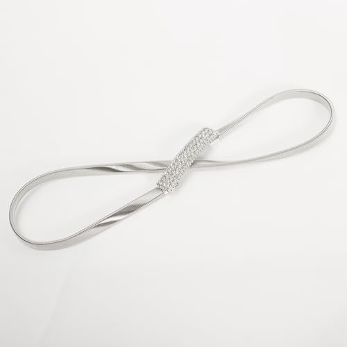GRACE KARIN Women Skinny Metal Cinch Belt Gold Waistband Elastic Waist Belt CL633 - color: Silver-41, size: Large