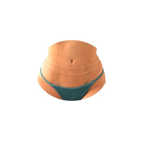 Belly Waist Chain Beads Pearl Coins Layered Belly Chains Boho Gold Plated Sexy Bikini Body Chain Adjustable Jewelry for Women - style: F-beads