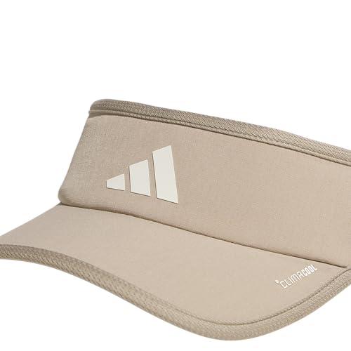adidas Women's Superlite Visor – Lightweight Moisture-Wicking Running Tennis Hat - color: Chalky Brown/White/3