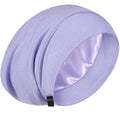 100% Mulberry Silk Bonnet for Sleeping Women Men, Real Silk Lined Bonnets for Curly Hair, Braid Sleep Cap Black Womens - color: Purple