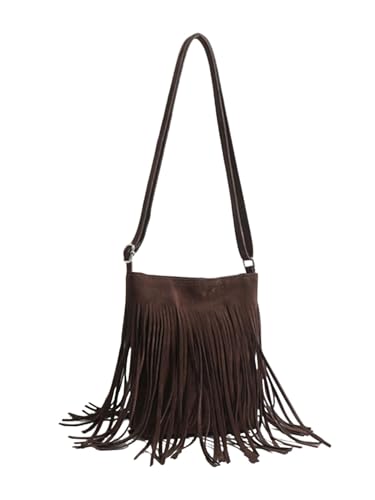 SweatyRocks Women's Fringe Western Crossbody Bags Tassel Shoulder Purses - color: Coffee