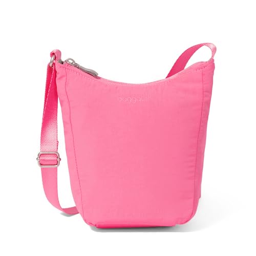 Baggallini Swift Mini Crossbody Bag for Women - 4.5x7 Small Travel Purse with Crossbody Strap and RFID - color: B-lite Bloom Pink