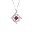 Mystical Birthstone Witches Knot Necklace – Natural Crystal Celtic Pendant, Wiccan Pagan Jewelry Gift for Women - color: July