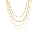 ARSIS 18K Gold Plated Herringbone Necklace Snake Chain Choker Dainty Layered Hypoallergenic Jewelry Gift for Women - color: Gold Multi-Layer