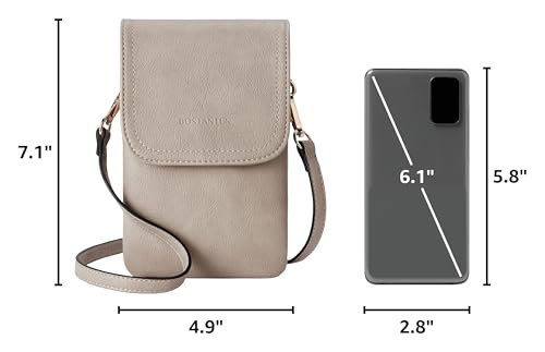 BOSTANTEN Vegan Leather Crossbody Bags for Women Designer Cell Phone Bag Wallet Purses Adjustable Strap - color: A-03-retro Grey