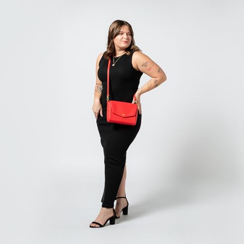 Freshly Picked Classic Crossbody Bag for Women - Stylish Handbag and Crossbody Purse Made with Premium Vegan Leather - color: Poppy