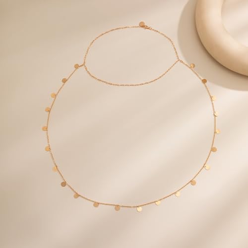 Rhinestone Back Chain Necklace for Women Bridal Wedding Sexy Rhinestone Backdrop Chain Waist Belly Chains Trendy Body Chains Jewelry - style: GoldA